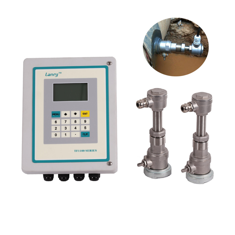 spool piece transducer transit time insertion type ultrasonic flow meter with high temperature transducer
